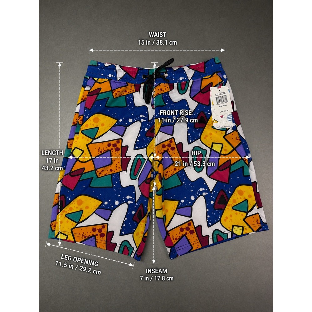 Oh Snap! Drill Clothing Comic Art Lined Men's Sweat Shorts Size Small NWT - Picture 4 of 6